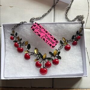 Betsy Johnson Cherry Necklace and Earring Set